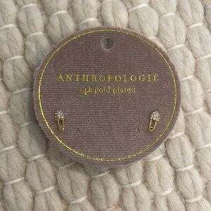 Antholopologie 14k plated earrings safety pin shape